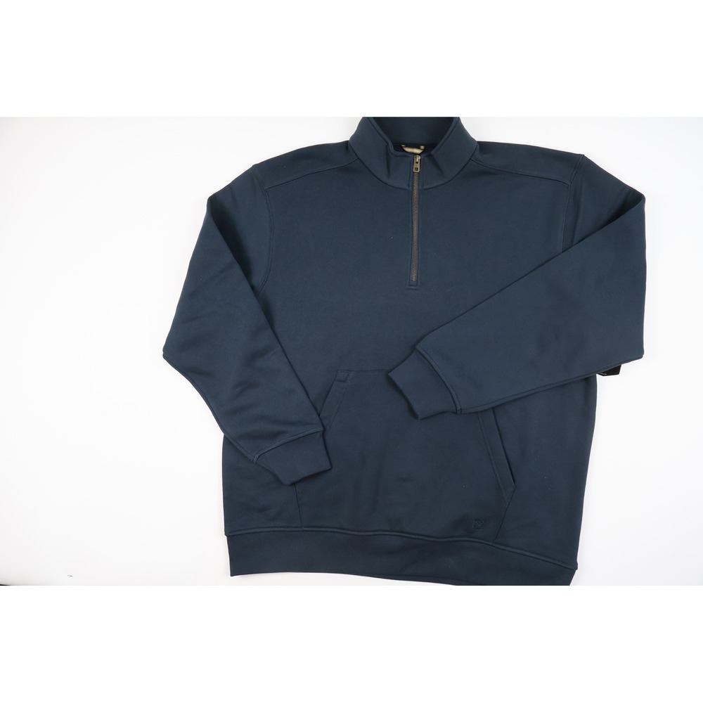 Noble Outfitters Quarter Zip Pullover Sweatshirt Navy Blue Solid L NWT